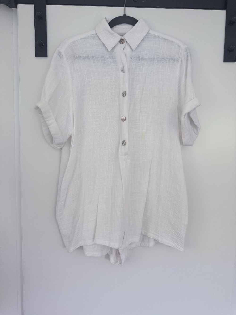 White, oversized romper